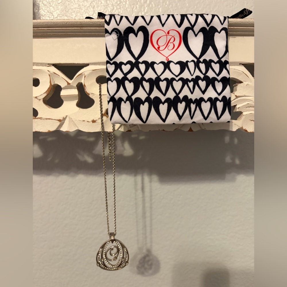 Brighton silver necklace with crystal accents.